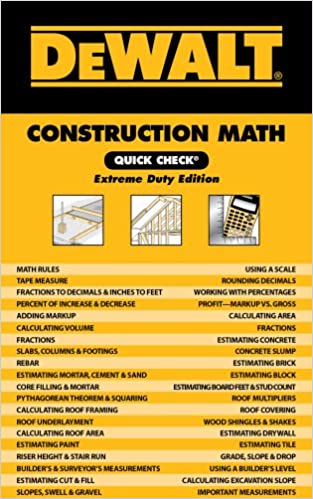 Dewalt Construction Math Quick Check: Extreme Duty Edition